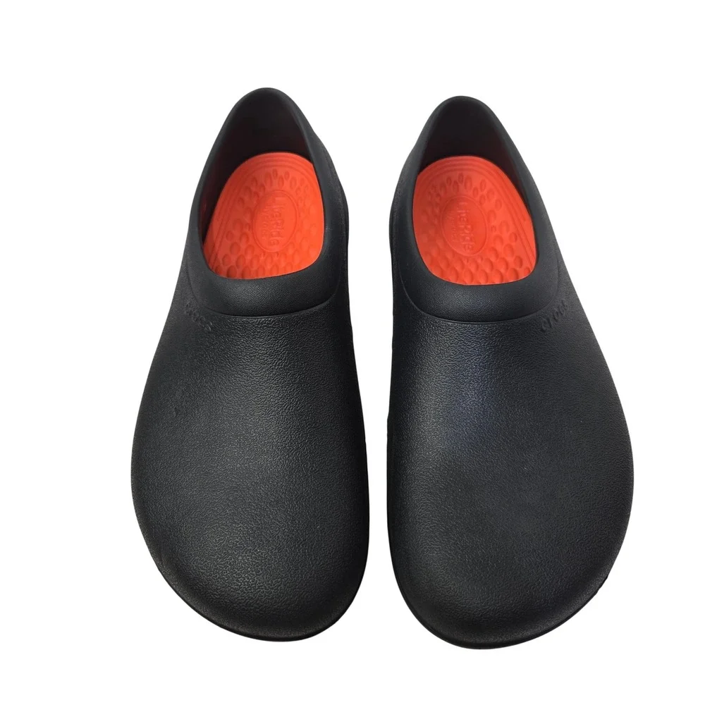 Crocs Clogs Size 11 On-The-Clock Work Slip-On Black LiteRide Slip Resistant 1509